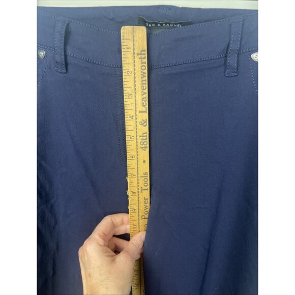 Zac & Rachel Straight Leg Pants Trouser Size 12 Navy Blue Stretch - Picture 9 of 9